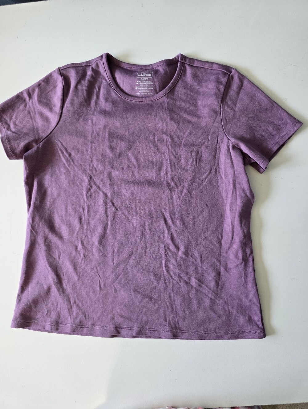 L.L. Bean Pima Cotton Shaped S PET Short-Sleeve Mauve Nwot